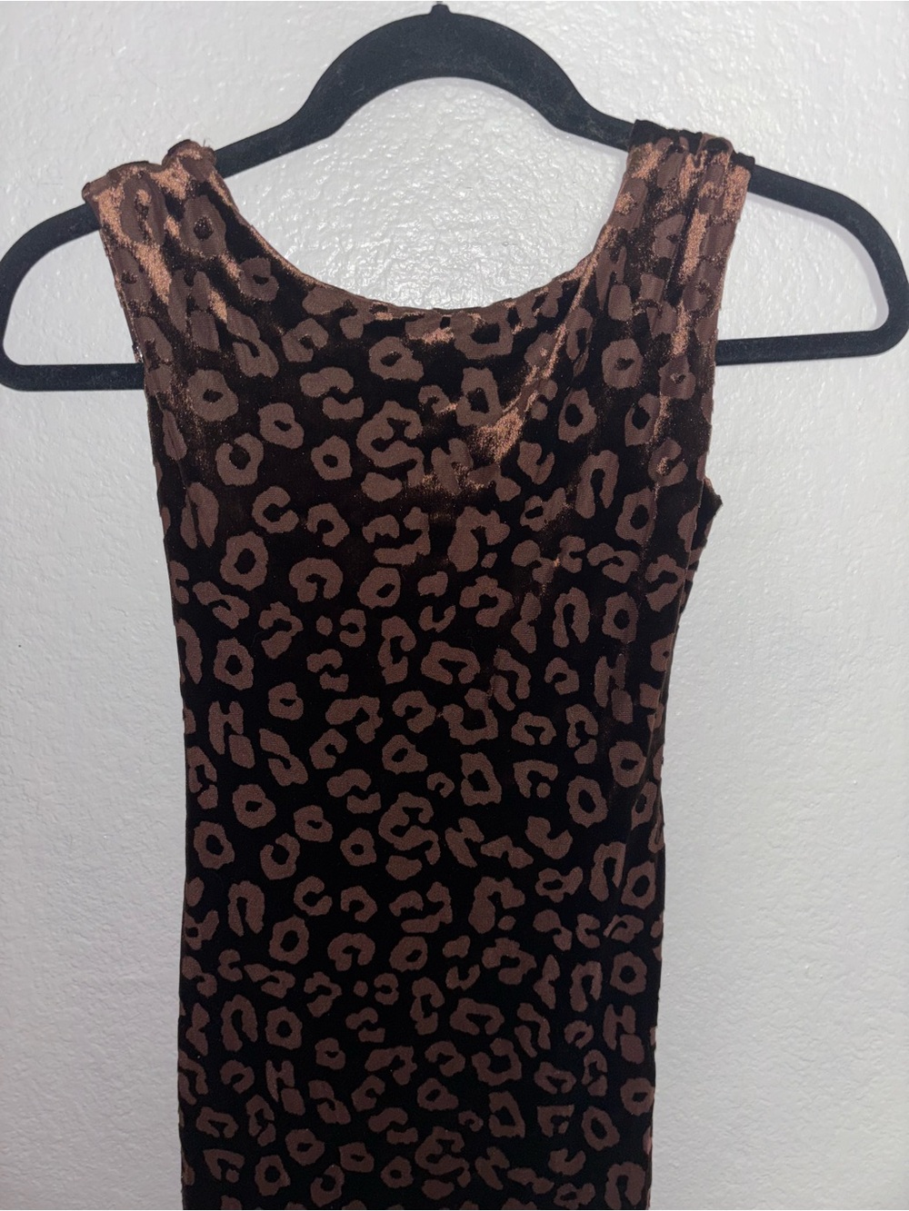 Cheetah Print Velvet High Neck Low Back Dress